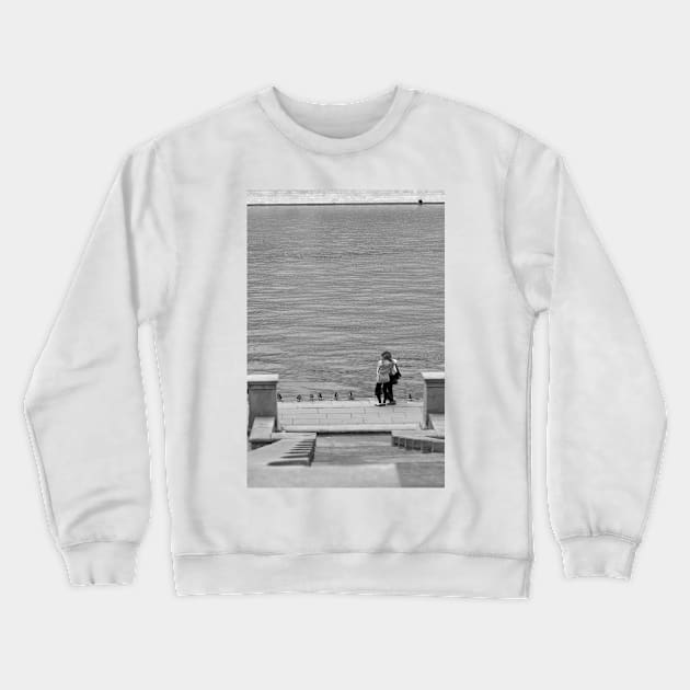 Enamoured Couple on Quay Crewneck Sweatshirt by cinema4design